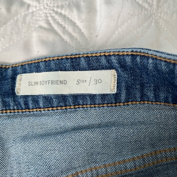 Pilcro and the Letterpress Anthropologie Slim Boyfriend Blue Denim Jeans - 30 - Picture 5 of 14